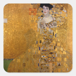 Pegatina Cuadrada Adele, Dama en oro de Gustav Klimt, Vintage