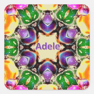 Pegatina Cuadrada ADELE ~ Patrón abstracto brillante ~ Personalizado