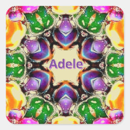 Pegatina Cuadrada ADELE ~ Patrón abstracto brillante ~ Personalizado