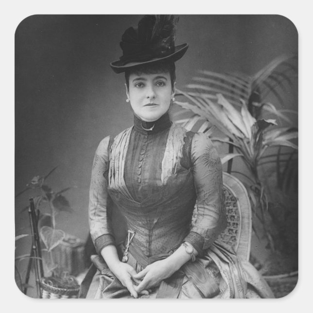 Pegatina Cuadrada Adelina Patti, 1880 (Anverso)