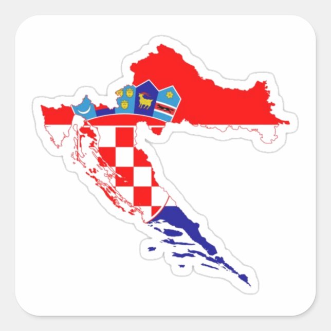 Pegatina Cuadrada Adesivo de memoria de Croacia (Anverso)