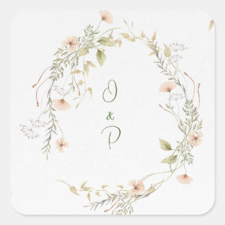 Pegatina Cuadrada Adesivo Delicated Flowers