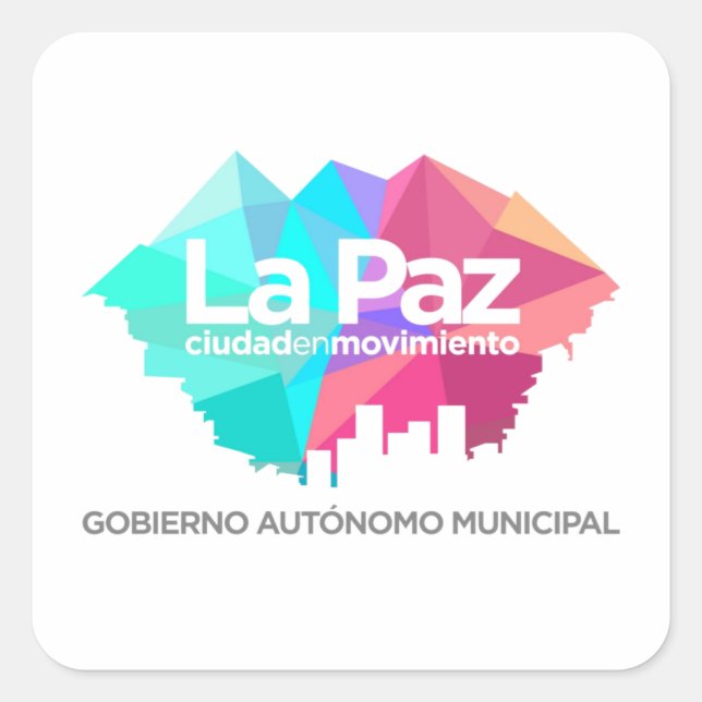 Pegatina Cuadrada Adesivo La Paz (Anverso)
