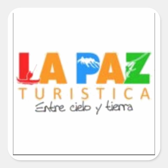 Pegatina Cuadrada Adesivo La Paz turistica (Anverso)
