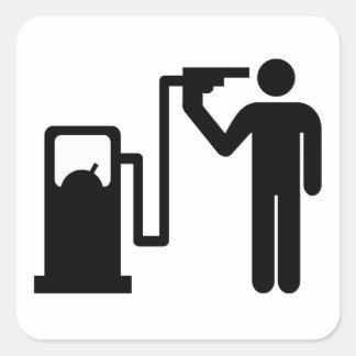 Pegatina Cuadrada Adictos A La Gasolina