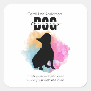 Pegatina Cuadrada Adiestramiento de perros