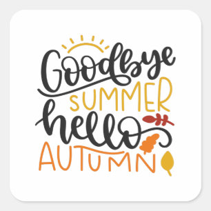 Pegatina Cuadrada Adiós verano hola otoño
