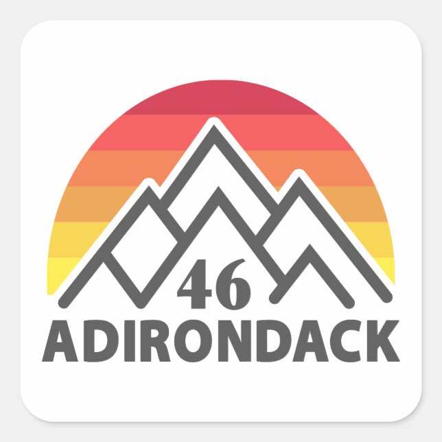 Pegatina Cuadrada Adirondack 46 Rainbow (Anverso)