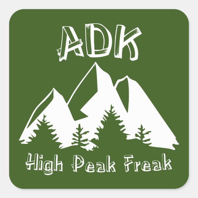 Pegatina Cuadrada Adirondack High Peak Freak (Anverso)