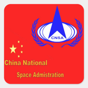 Pegatina Cuadrada Administración Espacial Nacional de China - CNSA