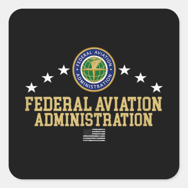 Pegatina Cuadrada Administración Federal de Aviación - FAA (Anverso)