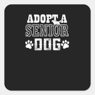 Pegatina Cuadrada adopt a senior dog