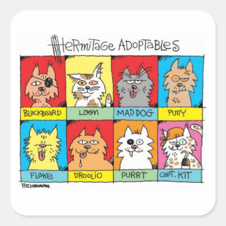 Pegatina Cuadrada Adoptables - Pegatinas