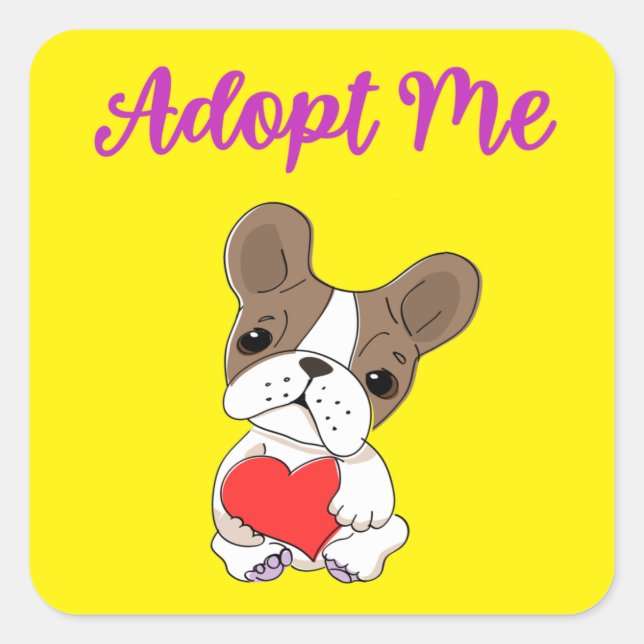 Pegatina Cuadrada Adoptar a mí (Anverso)