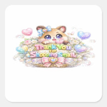 Adorable Kawaii Gracias Por Comprar Gato Pequeño