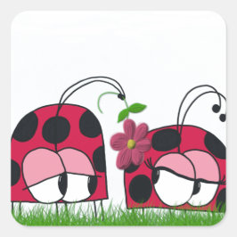 Pegatina Cuadrada Adorable Ladybug Wooooh Su Nuevo Personalizado De 