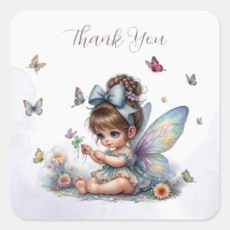 Pegatina Cuadrada Adorable little fairy