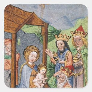 Pegatina Cuadrada Adoración del Magi
