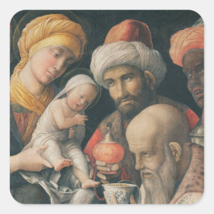 Pegatina Cuadrada Adoración del Magi, c.1495-1505