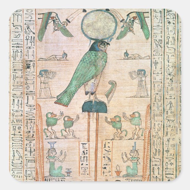 Pegatina Cuadrada Adoración del Sol Naciente (Anverso)