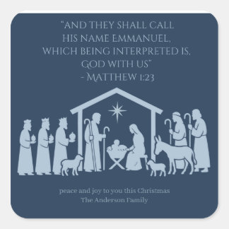 Pegatina Cuadrada Adoration of the Nativity Sticker – Manger Scene