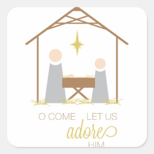 Pegatina Cuadrada Adore Him