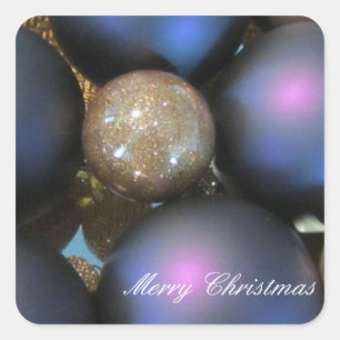 Pegatina Cuadrada Adornos Navideños Brillantes