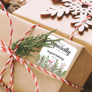 Pegatina Cuadrada Adornos Navideños Hechos a Mano Especialmente Para