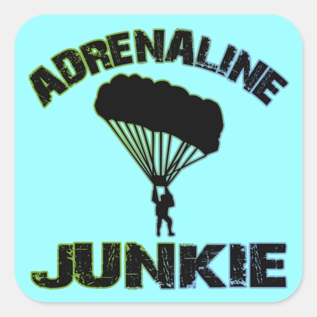 Pegatina Cuadrada Adrenaline Junkie (Anverso)