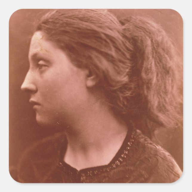 Pegatina Cuadrada Adriana (foto de sepia) (Anverso)