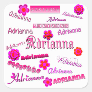Pegatina Cuadrada Adrianna Floral Pop Art