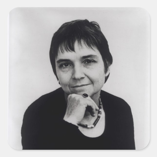 Pegatina Cuadrada Adrienne Cecile Rich, años 70 (Anverso)