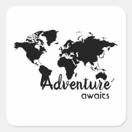 Pegatina Cuadrada Adventure awaits