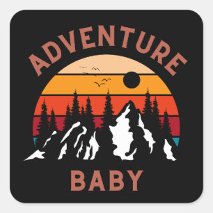 Pegatina Cuadrada Adventure Baby