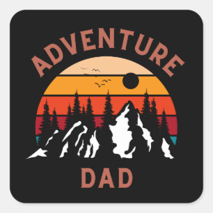 Pegatina Cuadrada Adventure Dad