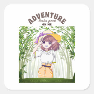 Pegatina Cuadrada Adventure me parece bien - Camping