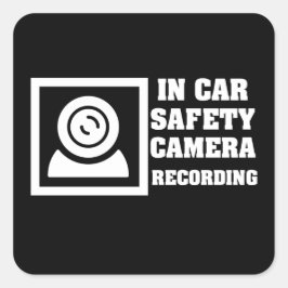 Pegatina Cuadrada Advertencia de cámara de seguridad