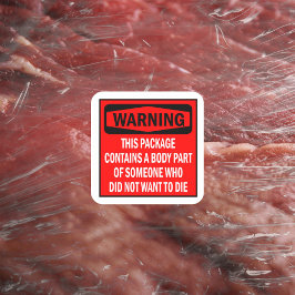 Pegatina Cuadrada Advertencia, Empaquetar activismo vegano