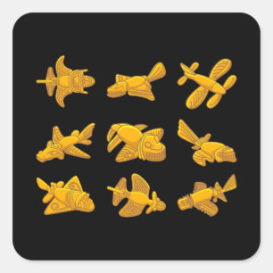 Pegatina Cuadrada AEROPUERTO DE QUIMBAYA, antiguo teórico alieníge