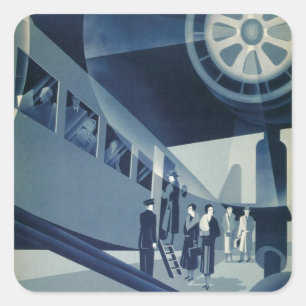 Pegatina Cuadrada Aerotransporte Flyg Med A-B