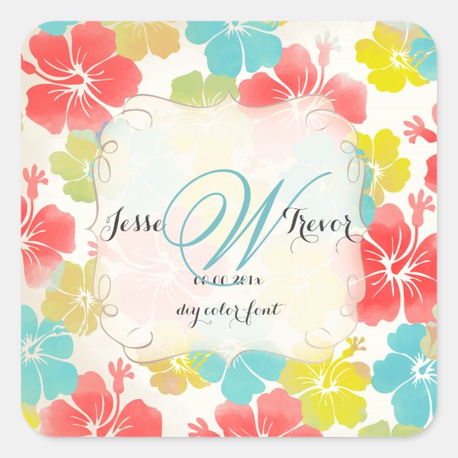 Pegatina Cuadrada Afectan a las ifisis/acuarela de PixDezines (Anverso)