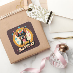 Pegatina Cuadrada Affenpinscher Dog Colorful