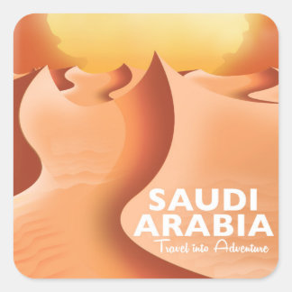 Pegatina Cuadrada Afiche de Arabia Saudita por viaje aéreo