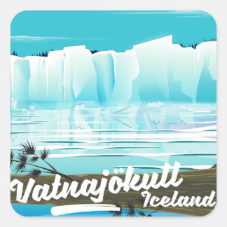Pegatina Cuadrada Afiche de viaje de Vatnajökull