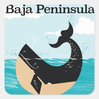 Pegatina Cuadrada afiche de viajes de la península de baja México