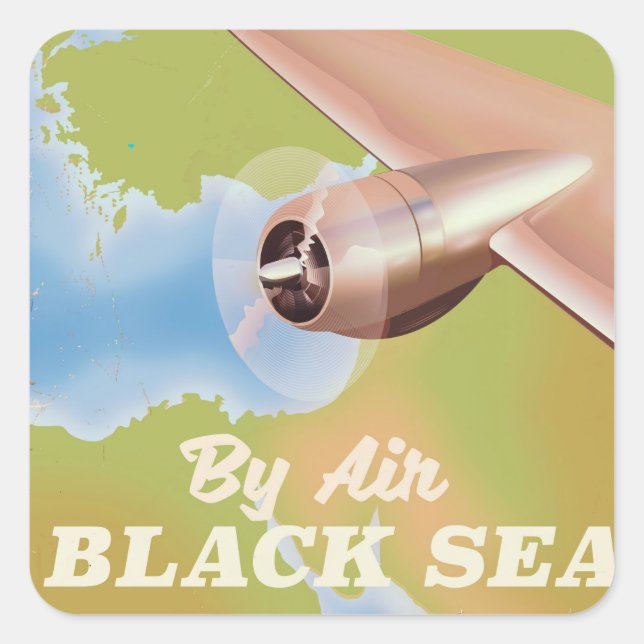 Pegatina Cuadrada Afiche de viajes por mar negro (Anverso)