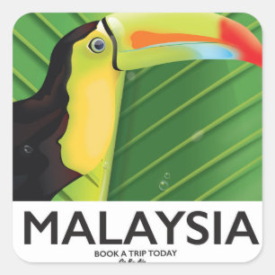 Pegatina Cuadrada Afiche de viajes turcos de Malasia