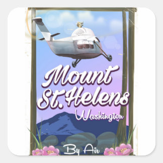 Pegatina Cuadrada Afiche del Monte St. Helens Washington Travel