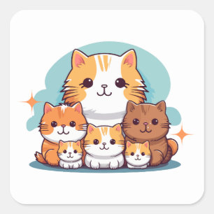 Pegatina Cuadrada Aficionado de Gatos Estéticos Sticker   purrfecto