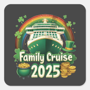 Pegatina Cuadrada Afortunado crucero familiar 2025